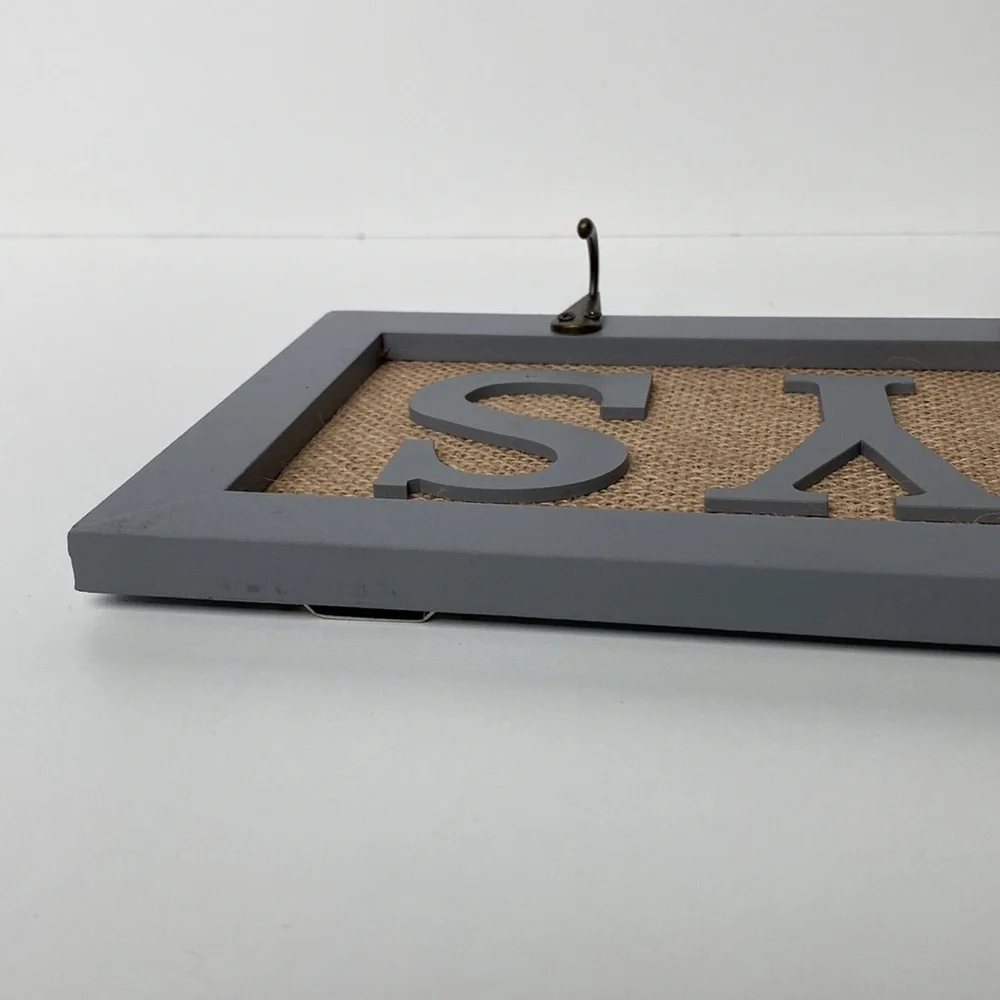 Decorative Gray Key Sign with Hooks